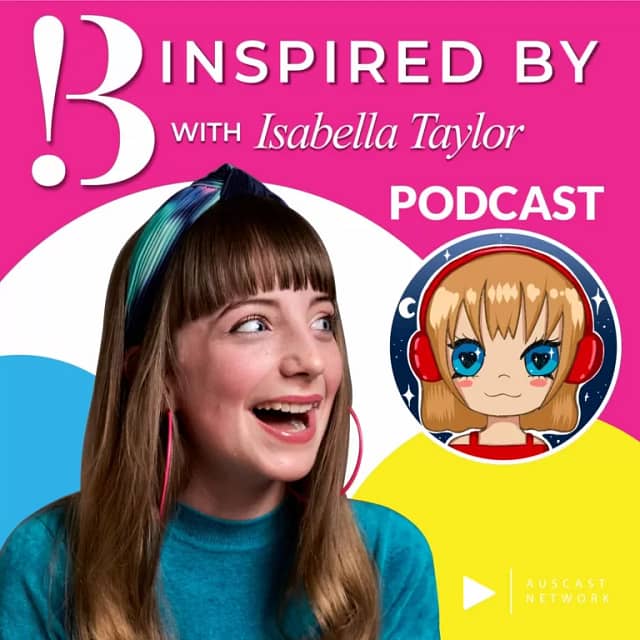 Isabella smiling at the word podcast